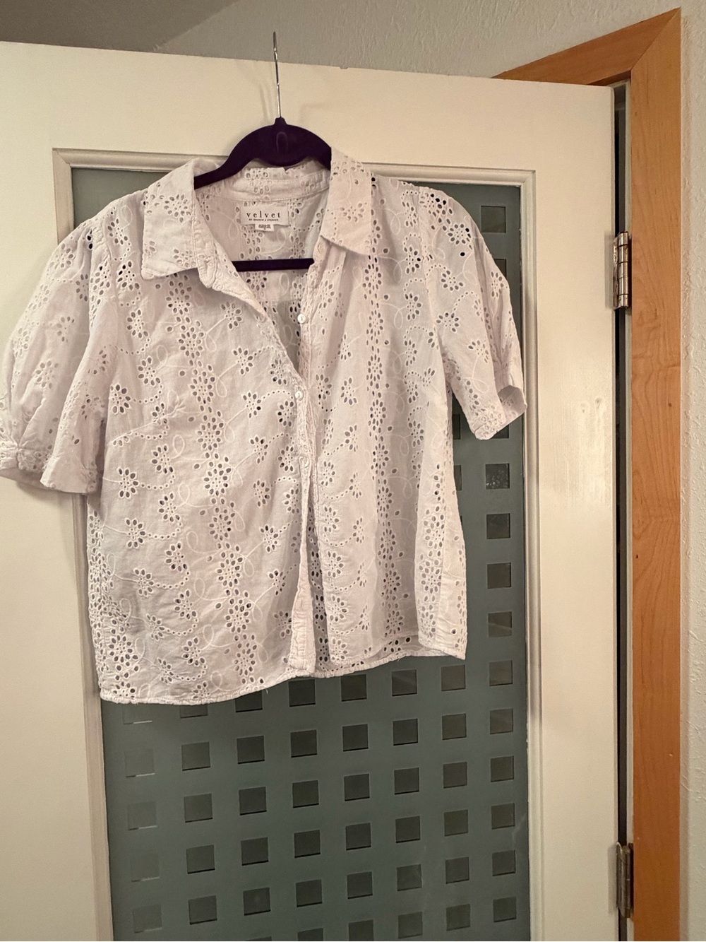 Velvet by Graham & Spencer White Eyelet Blouse